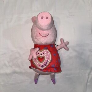 Valentine Peppa Pig with I Love You Heart Donut Plush